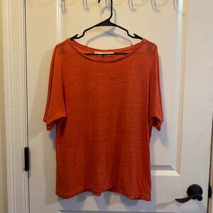 Contemporaine Par Simons 100% Linen Lightweight Short Sleeve Tshirt Women's M